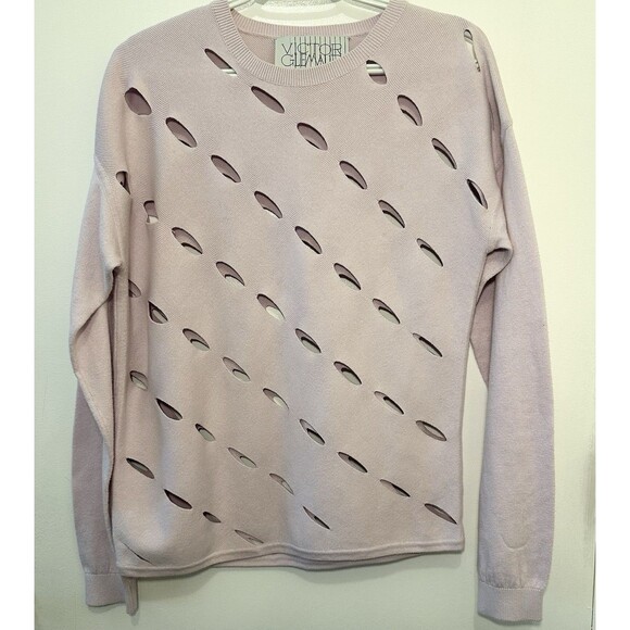 Victor Glemaud Sweaters - Victor Glemaud Cashmere Cotton Cutout Sweater Pink Size M
